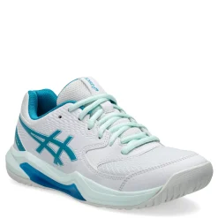 ASICS Sneakers & Athletic|Women's , GEL-Dedicate 8 Pickleball Shoe - Wide Width White/Teal Blue