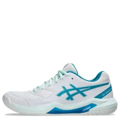 ASICS Sneakers & Athletic|Women's , GEL-Dedicate 8 Tennis Shoe White/Teal Blue