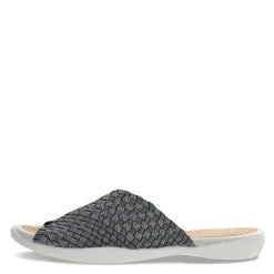 Bernie Mev Sandals|Women's , Bon Bon Sandal Black Shimmer Fabric