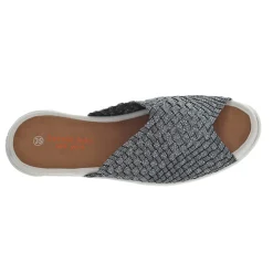 Bernie Mev Sandals|Women's , Bon Bon Sandal Black Shimmer Fabric