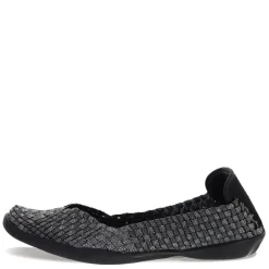 Bernie Mev Flats|Women's , Catwalk Slip-On Black Shimmer