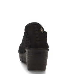 Bernie Mev Slip-On Shoes|Women's , Gem Slip-on Wedge Shoe Black