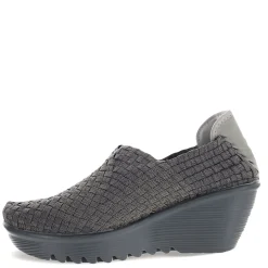 Bernie Mev Slip-On Shoes|Women's , Gem Slip-On Grey Shimmer