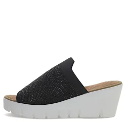 Bernie Mev Wedges|Women's , Venti Crystals Sandal Black