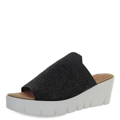 Bernie Mev Wedges|Women's , Venti Crystals Sandal Black