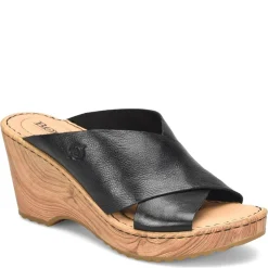 Born Wedges|Women's , Nora Sandal Black