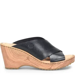 Born Wedges|Women's , Nora Sandal Black