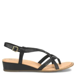 Born Wedges|Women's , Sibyl Sandal Black