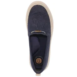 Bzees Loafers|Women's , Maui Slip-On Navy Blazer Palm Leaf