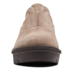 Clarks Wedges|Women's , Airabell Sky Slip-On Pebble Suede