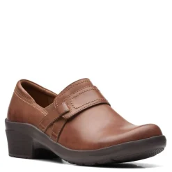 Clarks Clogs & Mules|Women's , Angie Poppy Slip-On Tan