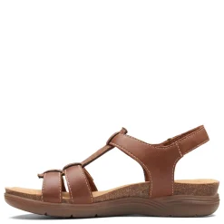 Clarks Sandals|Women's , April Cove Sandal Dark Tan