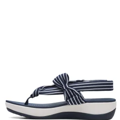 Clarks Wedges|Women's , Arla Nicole Sandal Navy White