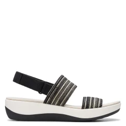 Clarks Wedges|Women's , Arla Stroll Sandal Black Combi