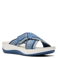 Clarks Sandals|Women's , Arla Wave Sandal Blue Combi