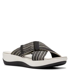 Clarks Sandals|Women's , Arla Wave Sandal Black Combi