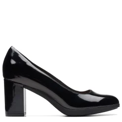 Clarks Pumps & Heels|Women's , Bayla Skip Pump Black Patent