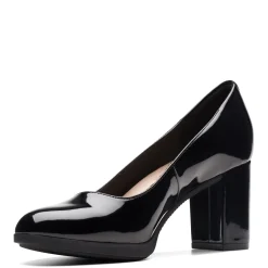 Clarks Pumps & Heels|Women's , Bayla Skip Pump Black Patent