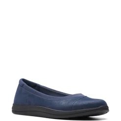 Clarks Flats|Women's , Breeze Ayla Slip-On Navy