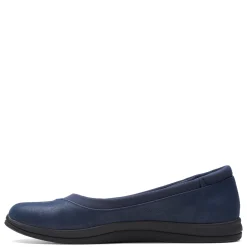 Clarks Flats|Women's , Breeze Ayla Slip-On Navy