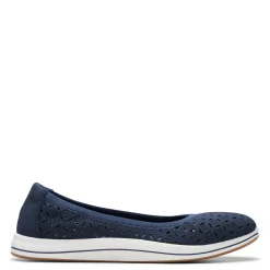 Clarks Flats|Women's , Breeze Roam Slip-On Navy