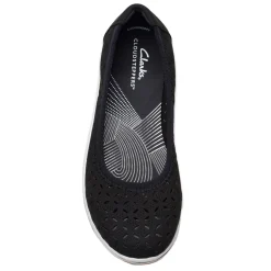 Clarks Flats|Women's , Breeze Roam Slip-On Black