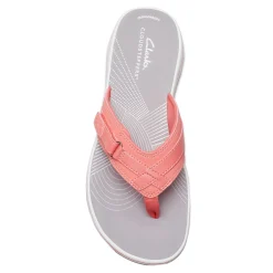 Clarks Sandals|Women's , Breeze Sea Sandal Coral Bright