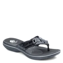 Clarks Sandals|Women's , Breeze Sea Sandal Black Patent