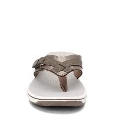 Clarks Sandals|Women's , Breeze Sea Flip Flop Pewter
