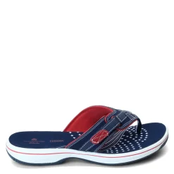 Clarks Sandals|Women's , Breeze Sea Sandal Red White Blue