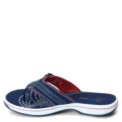 Clarks Sandals|Women's , Breeze Sea Sandal Red White Blue