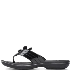 Clarks Sandals|Women's , Brinkley Flora Sandal Black Patent