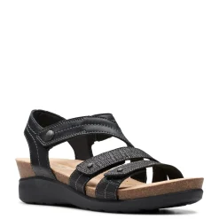 Clarks Wedges|Women's , Calenne Clara Sandal Black Combi