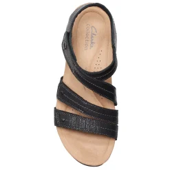 Clarks Wedges|Women's , Calenne Clara Sandal Black Combi