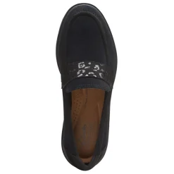 Clarks Slip-On Shoes|Women's , Calla Ease Loafer Black Suede