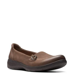 Clarks Flats|Women's , Carleigh Lulin Slip-On Taupe