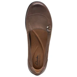 Clarks Flats|Women's , Carleigh Lulin Slip-On Taupe