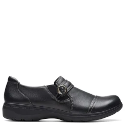 Clarks Flats|Women's , Carleigh Pearl Slip-On Black