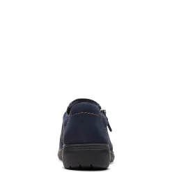 Clarks Loafers|Women's , Carleigh Ray Slip-On Navy Nubuck