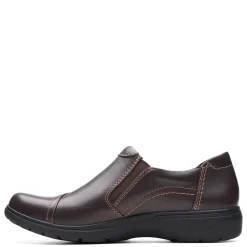 Clarks Loafers|Women's , Carleigh Ray Slip-On Dark Brown