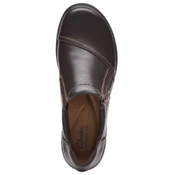Clarks Loafers|Women's , Carleigh Ray Slip-On Dark Brown