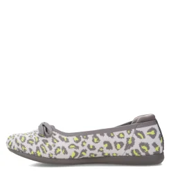 Clarks Flats|Women's , Carly Hope Flat Grey Leopard