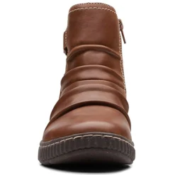 Clarks Boots|Women's , Caroline Orchid Boot Dark Tan