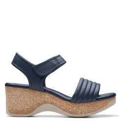 Clarks Wedges|Women's , Chelseah Gem Sandal Navy
