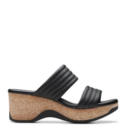 Clarks Wedges|Women's , Chelseah Path Sandal Black