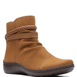 Clarks Boots|Women's , Cora Braid Boot Khaki