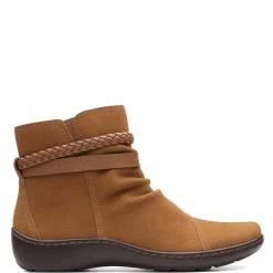 Clarks Boots|Women's , Cora Braid Boot Khaki