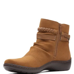 Clarks Boots|Women's , Cora Braid Boot Khaki