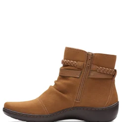 Clarks Boots|Women's , Cora Braid Boot Khaki