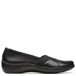 Clarks Flats|Women's , Cora Charm Slip-On Black